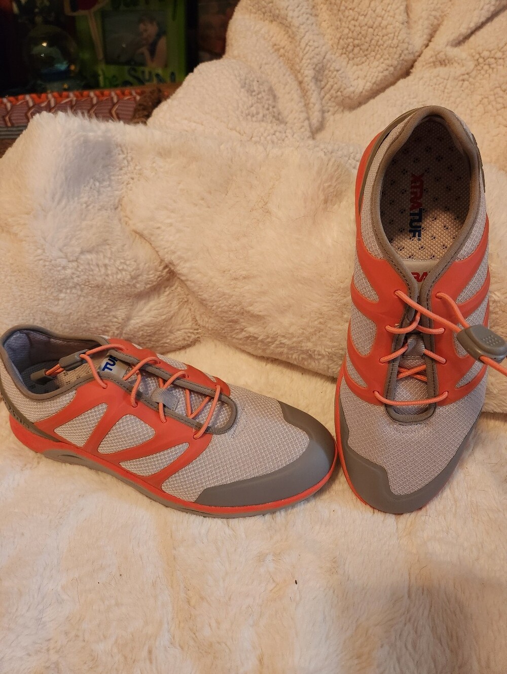 XtraTuf Coral and Gray shoes, water friendly, sz 10, 2 pair